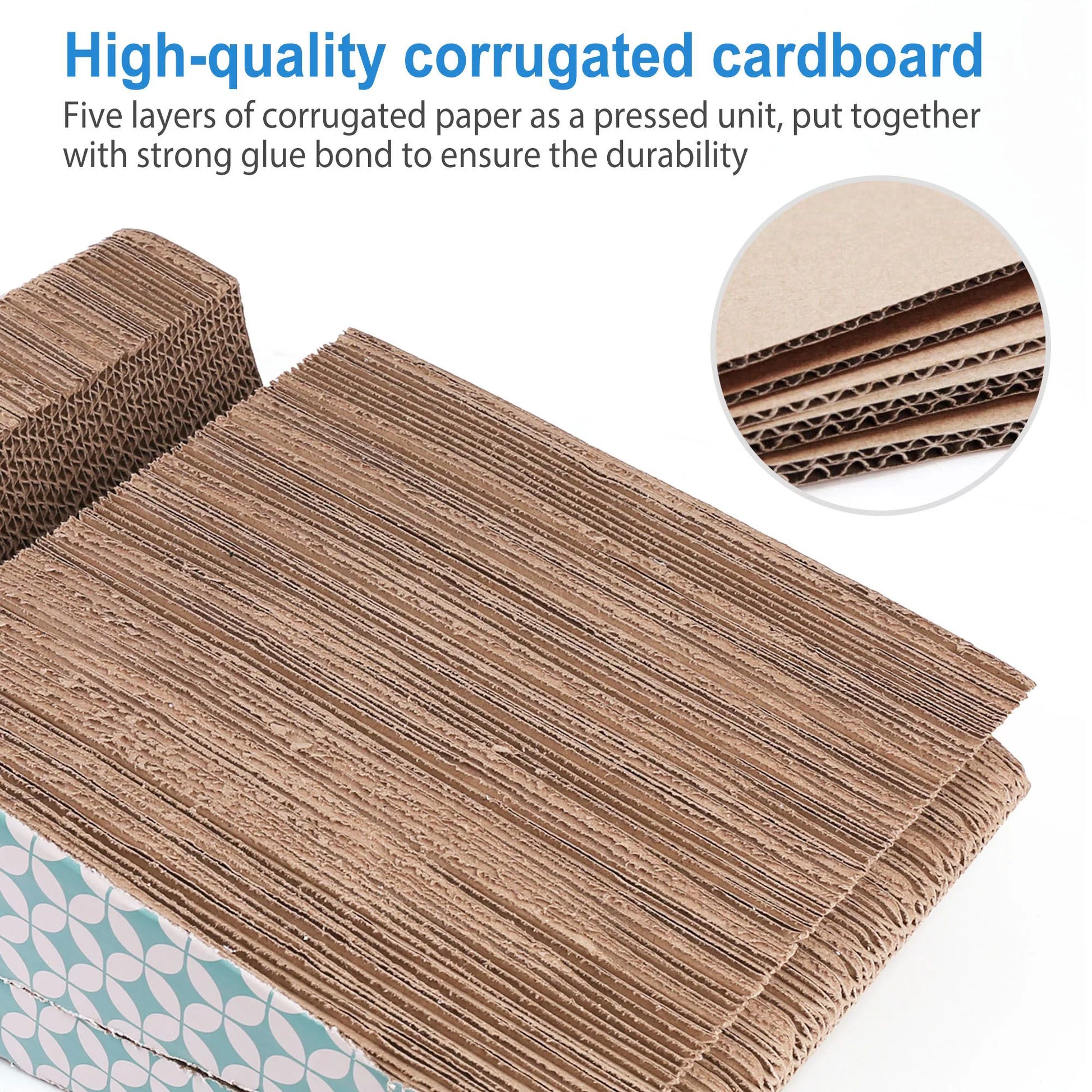 2-In-1 Cat Scratcher Cardboard, Corrugate Cat Scratch Pad with Ball Toy, Catnip, Removable