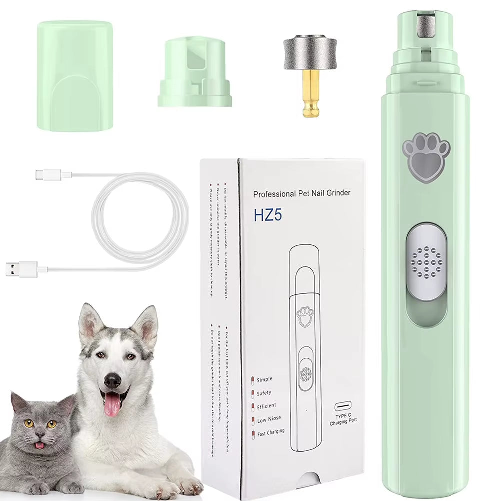 Electric Dog Nail Grinder Pet Nail Clipper USB Rechargeable Pet Nail Trimmers Painless with Polisher Wheel for Small/Large Pets